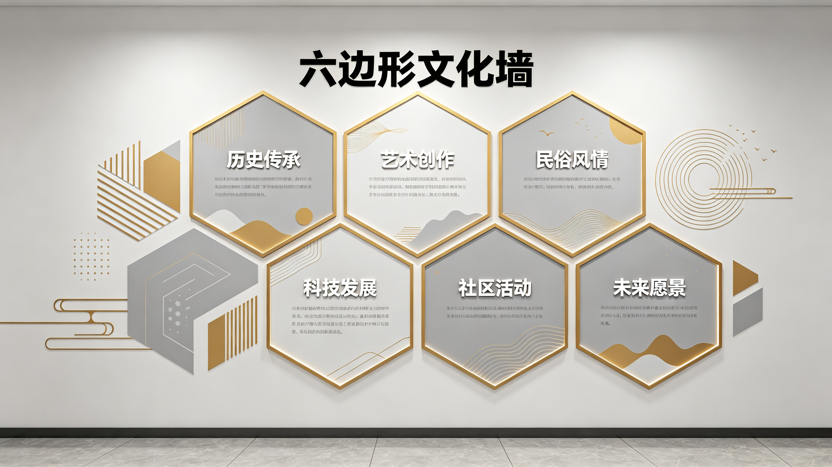射洪企业文化墙 | 六边形信息美学